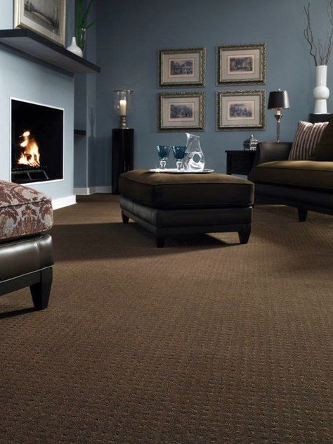 1000+ ideas about Dark Brown Carpet on Pinterest | Carpets ... Brown Carpet Living Room, Dark Brown Carpet, Brown And Blue Living Room, Dark Brown Sofas, Brown Living Room Decor, Furnitur Ruang Keluarga, Family Room Colors, Dark Carpet, Brown Carpet