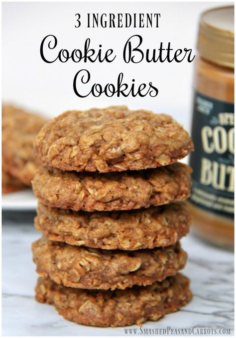 Cookie Butter Cookies, Smashed Peas, Speculoos Cookie Butter, Biscoff Recipes, 3 Ingredient Cookies, Ambassador Program, Easy Peanut Butter Cookies, 3 Ingredient Recipes, Mo Willems