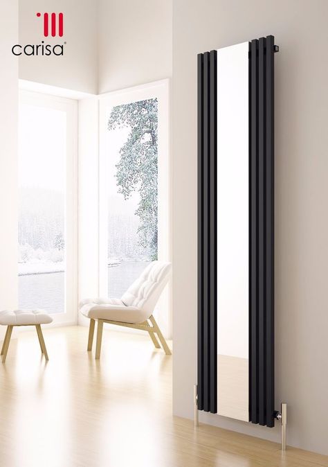 Special Design Aluminium Heated Home Rails Radiator Carisa SOPHIA MIRROR Decorative Radiators, Living Dining Room Ideas, City Bathrooms, Traditional Modern Bathroom, Radiators Modern, Stairs Landing, Corner Shower Enclosures, Mirror Radiator, Vertical Radiators