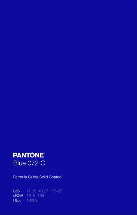 Pantone Electric Blue, Royal Blue Graphic Design, Blue Brand Colour Palette, Yves Klein Blue Color Palette, Klein Blue Aesthetic, Pantone Colors Blue, Blue Branding Color Palette, Royal Blue Color Palette, Bleu Pantone