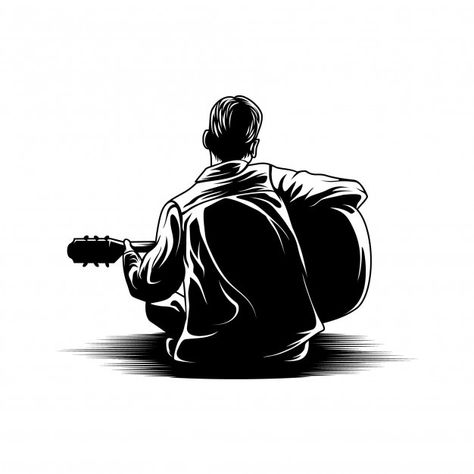 Boy playing guitar view back illustratio... | Premium Vector #Freepik #vector #music #people #man #black Boy Playing Guitar, Back Illustration, Man Playing Guitar, Music Boy, Guitar Artwork, Guitar Illustration, Guitar Drawing, 4k Wallpaper Iphone, Boy Illustration