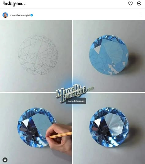 Marcello Barenghi, Jewel Drawing, Gem Drawing, Crystal Drawing, Prismacolor Art, Colored Pencil Artwork, Diamond Drawing, Art Jewelry Design, Jewellery Design Sketches