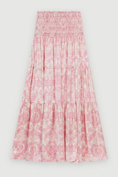 The Pretty Printed Sets We Love | SheerLuxe Maxi Skirt Outfit Summer, Long Skirt Summer, Digital Wardrobe, Summer Vision, Church Fits, Maxi Skirt Outfits, Thrift Inspo, Trip Outfits, Denim Maxi