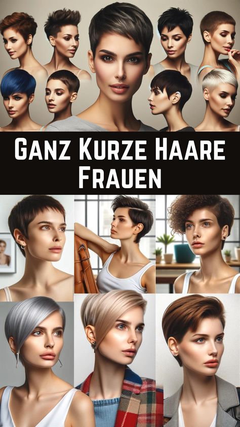 Die Frisurenwelt der Frauen verändert sich ständig. Ein herausragender Trend, der in den letzten Jahren an Popularität gewonnen hat, sind ganz kurze Haare für Frauen. Sie sind modisch, praktisch und können einen kraftvollen Stil ausstrahlen. Viele Prominente und Influencerinnen entscheiden sich für diese mutige Frisur, und immer mehr Frauen fühlen sich inspiriert, sich dieser Bewegung Pixie Cut, Short Hair Cuts, Hair And Nails, Hair Stylist, Short Hair, Short Hair Styles, Hair Cuts, Nails, Hair