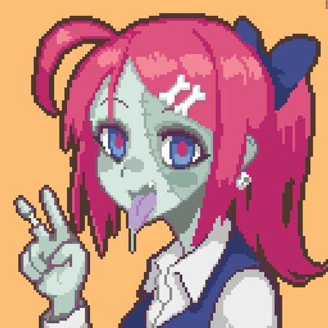 Normal Pfp, Modele Pixel Art, Cute Zombie, Piskel Art, Pixel Characters, Pixel Art Tutorial, Zombie Art, Arte 8 Bits, 8bit Art