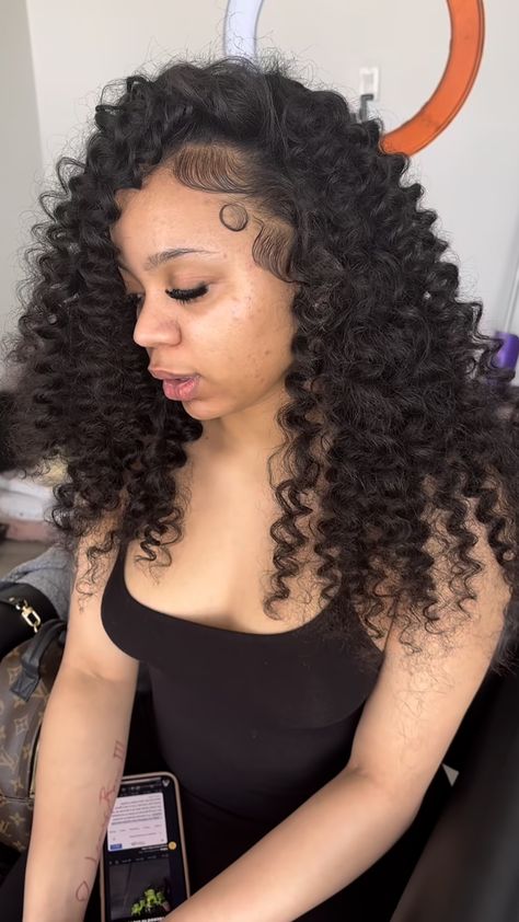 Curly Flip Over Black Women, Long Curly Flip Over Quick Weave, Flip Over Hairstyles Black Women, Curly Twist Out, Braided Sew In, Short Curly Flip Over Quick Weave, Quick Weave Flip Over, Flip Over Quick Weave Deep Wave, Short Curly Sew In