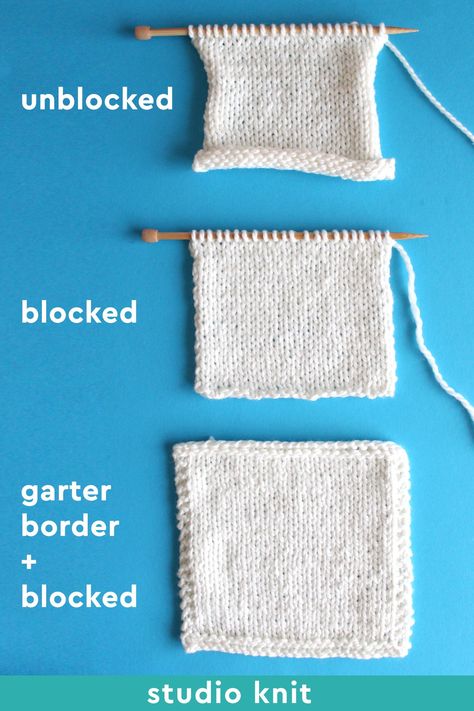 Because all edges of the Stockinette Stitch curl up, it is helpful to block your piece.Adding a border another way to help it lie flat. My favorite border stitches are Garter and Seed stitches. Both adding a border and blocking your piece helps it lie flat the best! Get free written knitting pattern instructions with video tutorial. How To Knit A Border Around A Blanket, Adding A Border To Knit Blanket, How To Add A Border To A Knitted Blanket, Knitting Edges And Borders Free, Knitting Neat Edges, Knitting Borders Pattern, Knit Edges And Borders, Knitted Edges And Borders, Knitting Edges And Borders