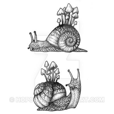 Snail Tattoo, Mushroom Tattoos, Mushroom Art, Nature Tattoos, Tattoo Sketches, Future Tattoos, Cute Tattoos, Art Sketchbook, Tattoo Drawings