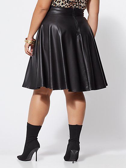 Black flare skirt