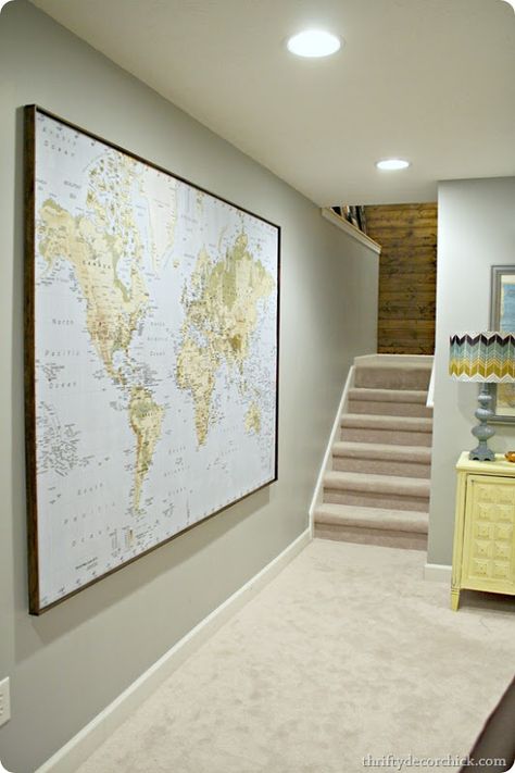 large IKEA map. I've always wanted a big pinboard map--where I've been, where I want to go Ikea Map, Thrifty Decor Chick, Thrifty Decor, Casa Vintage, Basement Decor, Basement Remodeling, My New Room, 인테리어 디자인, My Dream Home