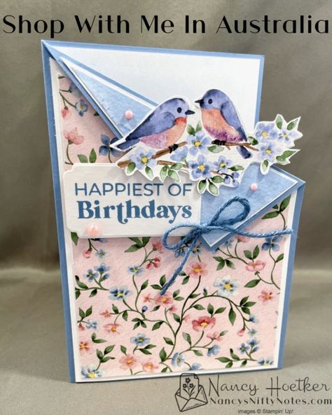 Nancy's Nifty Notes - Nancy Hoetker, Independent Stampin' Up! Demonstrator Birthday Cards For Mother, Dsp Cards, Card Making Templates, Wedding Cards Handmade, Card Folds, Fun Folds, Bird Stamp, Stampin Up Catalog, Green I