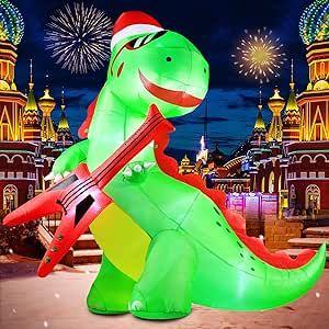 Rocking Dinosaur, Blow Up Dinosaur, Christmas Yard Inflatables, Outdoor Led Lights, Inflatable Christmas Decorations Outdoor, Inflatable Decorations, Party Outdoor, Christmas Inflatables, Dinosaur Decor