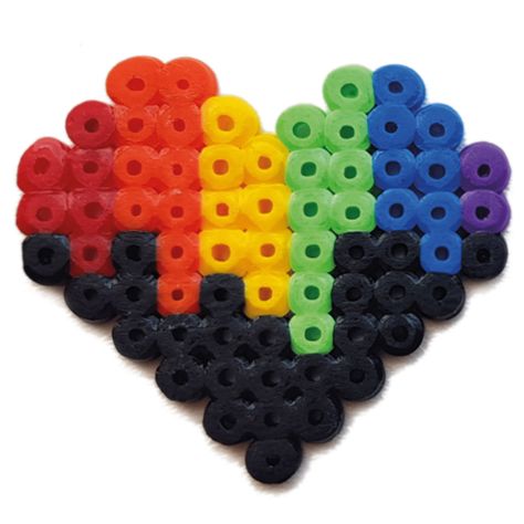 Rainbow Heart Perler Bead Patterns (Free Printable) - In The Playroom Heart Perler Bead Patterns, Perler Bead Patterns Free, Bead Patterns Free, Turtle Crafts, Heart Ideas, Air Clay, Heart Bookmark, Suncatcher Craft, Heart Template