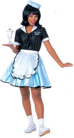 50s Costume, Car Hop, 1950s Costume, Light Blue Skirts, White Costumes, White Halloween, Holiday Costumes, Costume Store, Adult Halloween Costumes