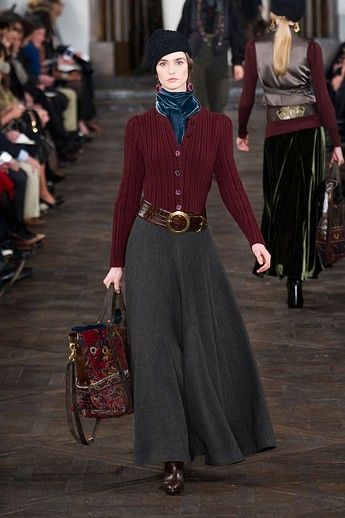 Ralph Lauren Fall, Outfit Chic, Equestrian Lifestyle, Ralph Lauren Style, Popsugar Fashion, Review Fashion, Maxi Skirts, 가을 패션, Mode Vintage