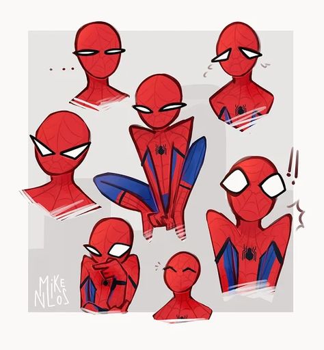 Spider Man Eyes Expressions, Spidey Drawings, Spider-man Poses, Spidersona Reference, Spiderman Sketch, Spiderman Poses, Sketch Doodles, All Spiderman, Spiderman Drawing