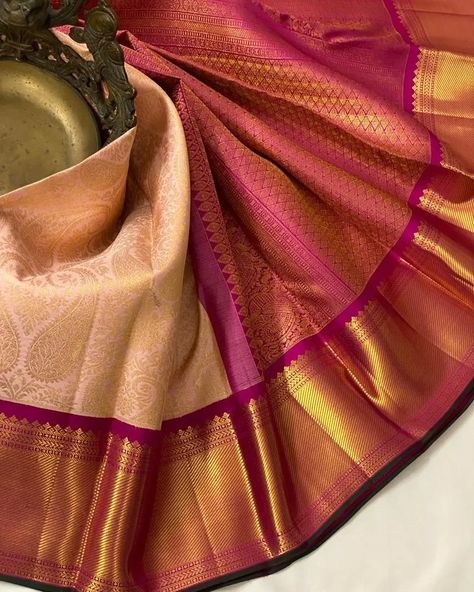 Kanakambaram Color Saree, Kanchi Saree, Saree Color Combinations, South Indian Wedding Saree, Bride Saree, Formal Saree, Kanjivaram Sarees Silk, Embroidery Blouses, Bridal Sarees South Indian