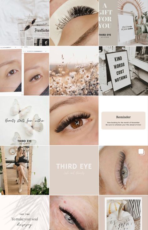 Instagram Feed Ideas Business Lashes, Lash Mood Board, Lash Instagram Post Ideas, Eyelash Instagram Post, White Feed Instagram, Clean Inspiration, Eyelash Studio, Home Beauty Salon, Insta Layout