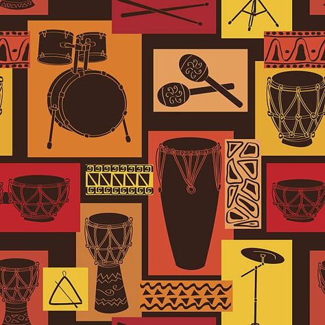 Reggae Background, Ancient African Art, African Interior Design, Drum Patterns, Music Poster Design, African Music, Traditional Music, African Wax Print, Music Design