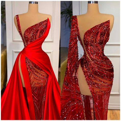 Red Valdrin Sahiti Dress, Red Diamond Dress, Red And Gold Prom Dress, Matching Prom Outfits, Red And Gold Dress, Bad Dresses, Classy Prom Dresses, Stunning Prom Dresses, Fancy Wedding Dresses