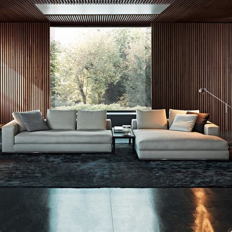 Living room furniture design sofa stainless steel base modern l shaped sofa set https://m.alibaba.com/product/60806632680/Living-room-furniture-design-sofa-stainless.html?__sceneInfo={"cacheTime":"1800000","type":"appDetailShare"} Sofa Minotti, Hamilton Sofa, Room Furniture Design, Luxury Living Room Design, Furniture Design Living Room, Style Deco, Sculpture Installation, A Living Room, Contemporary Living