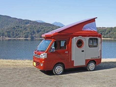 Small Rv Campers, Mini Motorhome, Retro Trailer, Bicycle Camping, Suzuki Carry, Truck Bed Camper, Small Rv, Tiny Camper, Rv Truck