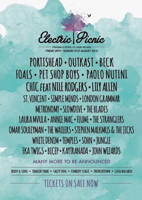 Electric Picnic 2014 Laura Mvula, Annie Mac, Electric Picnic, European Festivals, London Grammar, Paolo Nutini, Irish Festival, Festival Art, Lily Allen