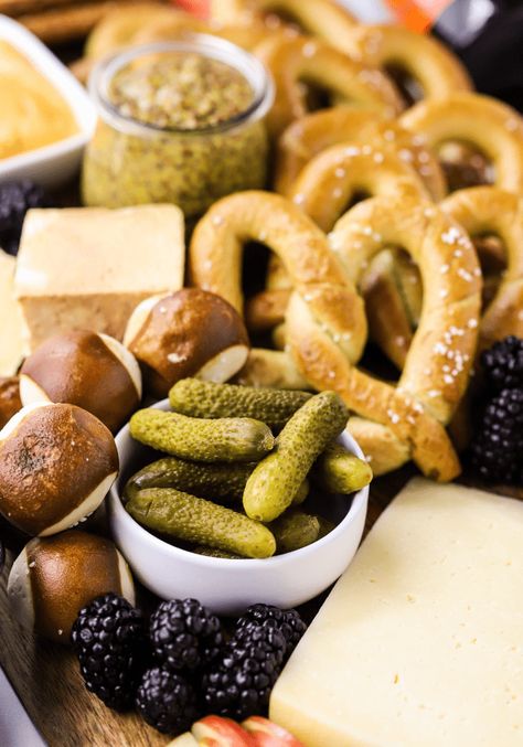 Oktoberfest Charcuterie Board - Simply Made Recipes Board Meeting Food Ideas, Oktoberfest Snack Board, German Charcuterie Board Ideas, Octoberfest Charcuterie Board, October Fest Charcuterie Board, Polish Charcuterie Board, Oktoberfest Charcuterie Board, German Charcuterie Board, Oktoberfest Charcuterie