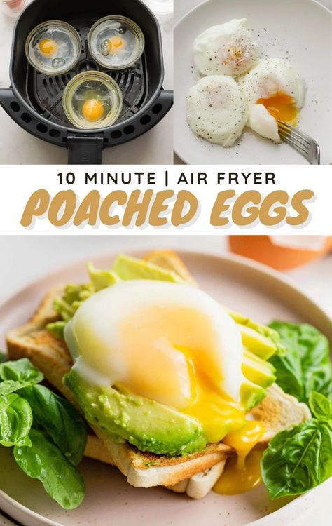 Poached Egg In Air Fryer, Air Fryer Poached Eggs Easy, Air Fryer Poached Eggs, Yolk Recipes, Air Fryer Eggs, Airfryer Breakfast, Carnivore Meals, Eggs Poached, Air Fryer Recipes For Beginners