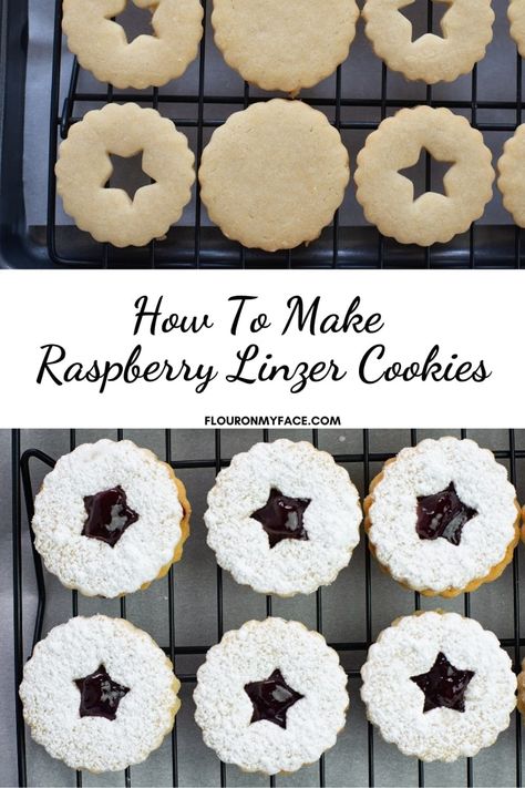 How To Make Raspberry Linzer Cookies Easy Linzer Cookies Recipe, Linzer Tart Cookies, Raspberry Linzer Cookies, Linzer Cookie, Linzer Cookies Recipe, Chewy Ginger Cookies, Amazing Cookie Recipes, Spritz Cookie Recipe, Traditional Christmas Food