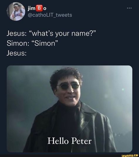 Tap to see the meme Jesus Jokes, Bible Jokes, Funny Christian Jokes, Catholic Humor, Church Memes, What's Your Name, Church Humor, Catholic Memes, Jesus Memes