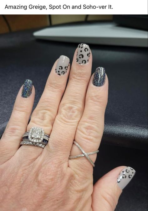 Gray Leopard Nails, Animal Print Nails Art, Print Nails, Leopard Nails, Gray Nails, Animal Print Nails, Street Nails, Color Street Nails, Nail Inspiration