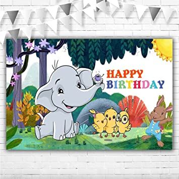 Happy Birthday Canticos Backdrop for 1st Birthday 5x3ft Elephants with Chickens Canticos Birthday Banner for Party Decorations Vinyl Canticos Tablecloth Banner For Party, First Birthday Decor, Baby Shower Background, Party Wall Decorations, Backdrops Kids, Fiesta Party Decorations, 1st Birthday Party Themes, Birthday Pictures, Girl First Birthday