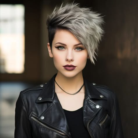 Fohawk Haircut For Women, Shaved Haircuts For Women, Shaved Pixie Cut Edgy, Short Spiky Haircuts For Women, Spiky Haircuts For Women, Short Spiky Hair, Pixie Mohawk, Short Punk Hair, Short Spiky Haircuts