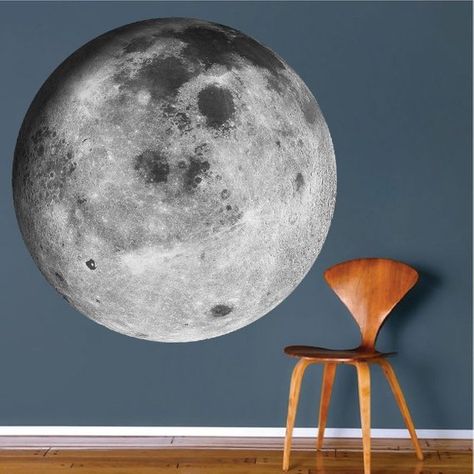 Moon Wall Decal Sricker Bedroom Moon Decal Moon Wall Sticker Moon Mural, Space Wall Mural, Decor Planet, Star Wars Wall Decal, Moon Wall Decor, Space Wall Decals, Moon Decal, Temporary Decorating, Wall Mural Decals