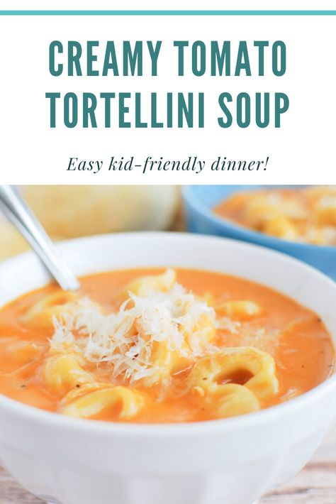 Soup With Cheese Tortellini, Creamy Tomato Tortellini Soup, Creamy Tomato Tortellini, Soup With Cheese, Tomato Tortellini, Tomato Tortellini Soup, Meatless Meal, Creamy Tomato Soup, Best Soup Recipes