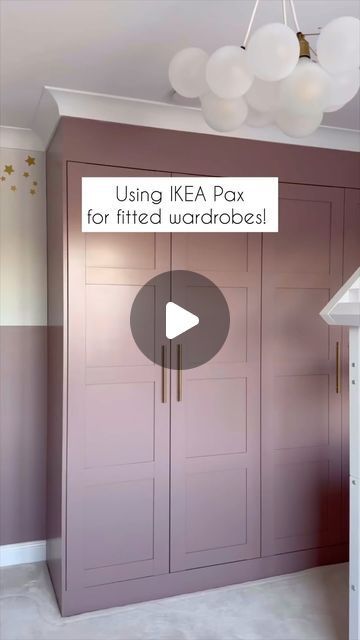 Stephen Kelk on Instagram: "📸 @louise_andallthingshome 🤍  Using ✨ IKEA Pax to make bespoke looking fitted wardrobes! Closets! #ikeapax #paxwardrobes #homehacks #ikeahack #ikeahome #ikeahacks #ikea #ikeabuild #diycloset #stepbystep" Pax Wardrobe Interior Ideas, Ikea Kids Wardrobe, Ikea Fitted Wardrobes, Kids Room Wardrobe Design, Kids Wardrobe Design, Ikea Baby Room, Room Wardrobe Design, Sulking Room Pink, Ikea Wardrobe Hack