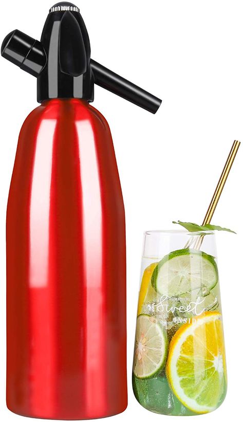 LANGSHI Soda Siphon Sparkling Water Maker Soda Makers: Amazon.co.uk: Kitchen & Home Gin Fizz Cocktail, Soda Machine, Soda Maker, Soda Makers, Soda Machines, Seltzer Water, Soda Stream, Gin Fizz, Soda Water