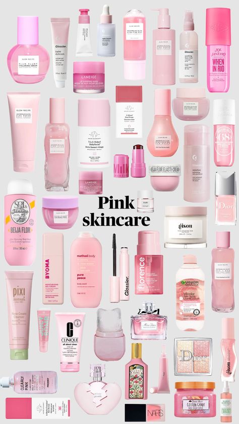 #pink #skincare #makeup #pinkskincare #popular #beauty #fyp #foryoupage #fypppp Popular Skincare/makeup, Expensive Skincare Products, Pink Skincare Products, Pink Skincare Aesthetic, Skincare Pictures, Easy School Makeup, Pink Skin Care, Dream Skincare, Popular Skincare