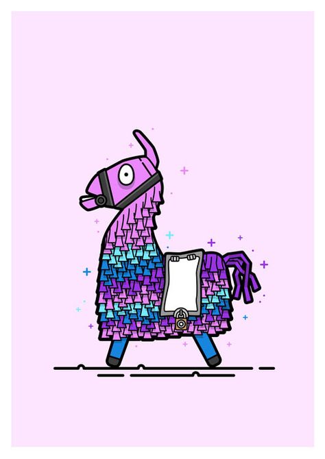 ArtStation - Fortnite Loot Llama, Christine Wilde Fortnite Llama Drawing, Fortnite Painting, Fortnite Aesthetic, Llama Drawing, Fortnite Llama, Gaming Profile Pictures, Gifts For Hubby, Bedroom Wall Collage, Best Gaming Wallpapers