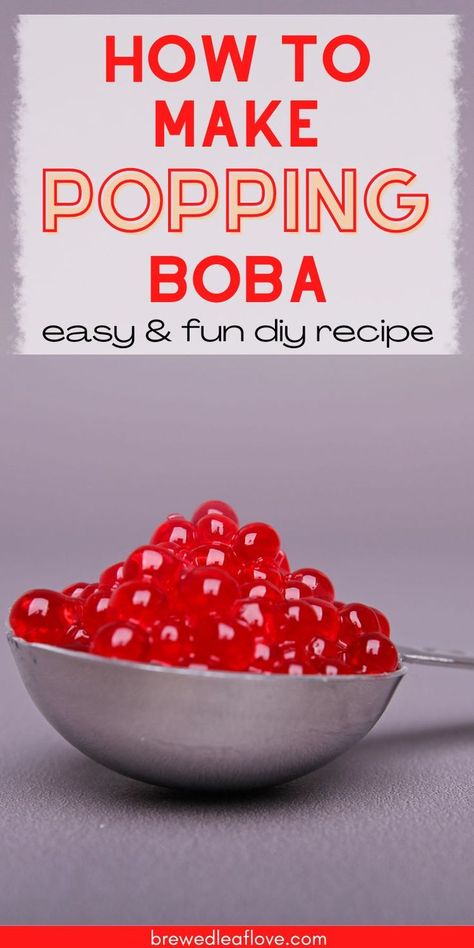 Making Popping Boba, Boba Recipes Without Tapioca Flour, Boba Bubbles How To Make, Popping Boba Recipe With Cornstarch, Make Your Own Boba Station, Popping Bubbles Tea, How To Make Popping Pearls, Boba Beads Recipe, How To Make Boba Balls At Home