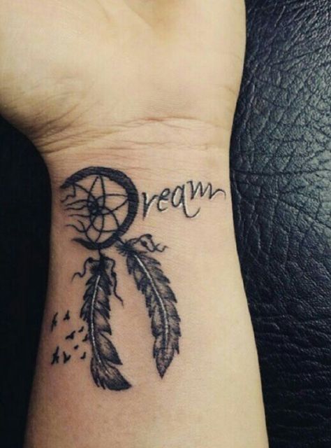 Dream catcher wrist tattoo. Dream Catcher Wrist Tattoo, Wolf Dreamcatcher Tattoo, 22 Tattoo, Tattoo On Wrist, Sunflower Tattoo Sleeve, Sunflower Tattoo Shoulder, Dream Catcher Tattoo Design, Dream Catcher Tattoo, Large Tattoos