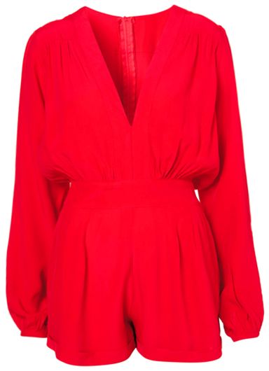 Senior Hoco, Red Playsuit, Chiffon Jumpsuit, Red Romper, Casual Styles, Looks Street Style, Chiffon Long Sleeve, Looks Chic, Long Sleeve Romper