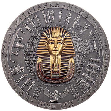 Dendera Zodiac, Power Coin, Black Beast, Minted Art, Document Sign, Tutankhamun, Egyptian History, High Relief, Cook Islands