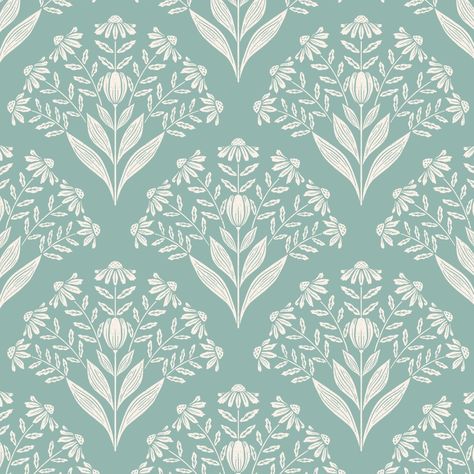 I'm still making a lot of random wallpaper designs this month and enjoying creating one-off prints! I'm itching to create a new collection soon, though, and I can't wait to do that. I have a lot of ideas swimming around in my brain! 😍 This has such an unusual color palette for my work, but I think it's fun to try something new every once in a while. Which version do you like best? I love the multicolored one, but I generally do prefer more colors. Wallpaper mockup by my dear @gabrieladachin 🩵... Design Fabric Textiles, Surface Pattern Design Inspiration, Procreate Tutorial, Pattern Design Inspiration, Cottage Core Aesthetic, Fabric Inspiration, Border Design, Textile Patterns, Textile Prints