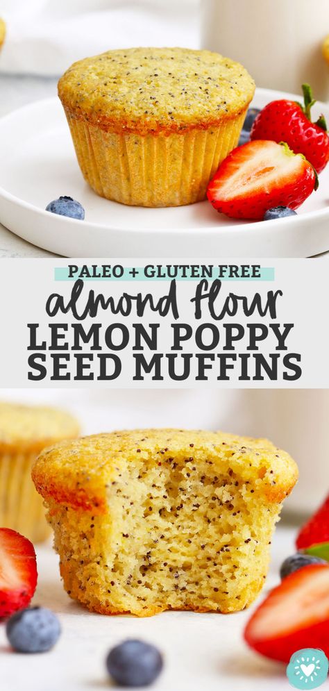 Almond Flour Lemon Poppy Seed Muffins - These gluten-free lemon poppy seed muffins have a light, fluffy texture and are BURSTING with lemon flavor. They're the perfect yummy breakfast or snack! // Paleo Lemon Poppy Seed Muffins // Gluten Free Lemon Poppy Seed Muffins #muffins #almondflour #lemon #poppyseed #paleo #glutenfree Lemon Poppy Seed Muffins, Muffins Gluten Free, Almond Flour Muffins, Seed Muffins, Poppy Seed Muffins, Lemon Poppyseed Muffins, Lemon Poppy Seed, Cheap Healthy, Free Friends