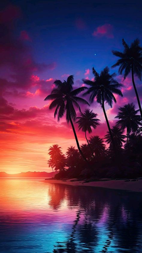 Sun Set Background, Tropical Beach Wallpaper, Sunset Wallpaper Iphone, Paradise Wallpaper, Beach Sunset Wallpaper, Best Wallpaper Hd, Beautiful Ocean Pictures, Art Sunset, Night Scenery