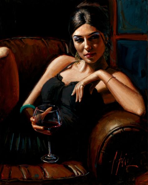 Fabian Perez · The Living Room V Fabian Perez, Carlos Castaneda, Chuck Palahniuk, Antony Gormley, Cicely Mary Barker, Wine Art, Anais Nin, A Glass Of Wine, Glass Of Wine