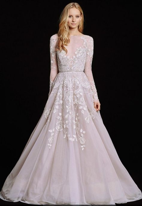 Hayley Paige's 'Hayley' Embellished English Net & Tulle Long Sleeve Ballgown Hailey Paige, Hayley Paige Dress, Wedding Dresses Lds, Hayley Paige Wedding, Wedding Dresses Kleinfeld, Hayley Paige Wedding Dress, Long Sleeve Ball Gowns, Wedding Dress Gallery, Kleinfeld Bridal