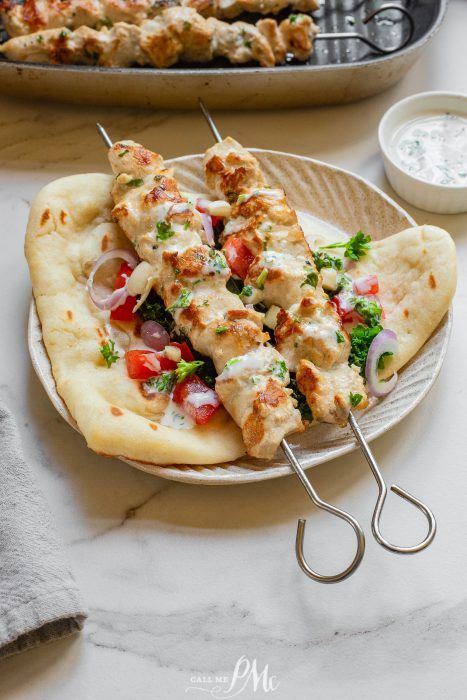 Main Dishes Archives < Call Me PMc Naan Chicken, Main Meal Recipes, Recipes With Naan Bread, Chicken Souvlaki, Favorite Recipes Chicken, Naan Recipe, Garlic Herb Butter, Greek Flavors, Chicken Kabobs